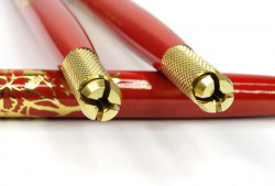 Манипула для микроблейдинга односторонняя для плоских и круглых игл (красная с золотым узором)