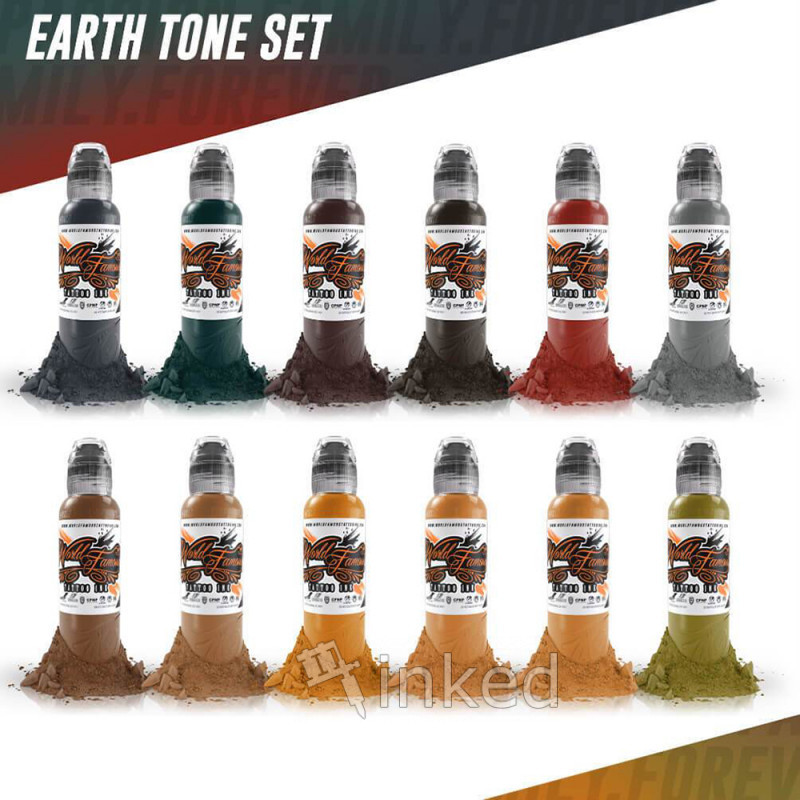 Тату краска SET - 30 ml World Famous [Earthtone] купить в Украине, ТАТУ ...
