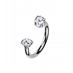 Циркуляр титановый с внутренней резьбой и цирконом, черный, 1.2×8 мм, камень 3 мм