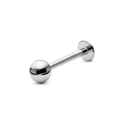 Титановый лабрет с внутренней резьбой ASTM F136, 1.2×10 мм, шарик 3 мм, основа 4 мм