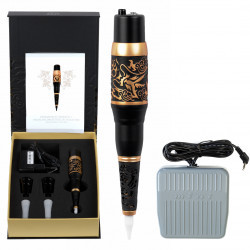 Машинка для перманентного татуажа Bella Dragon BM-8 (Black-Gold) с педалью